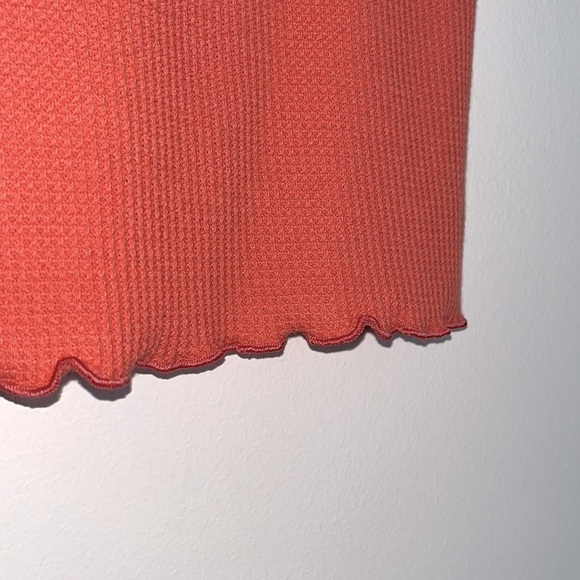 Wild Fable Ruffle Hem Orange Crop Tee - Picture 4 of 5